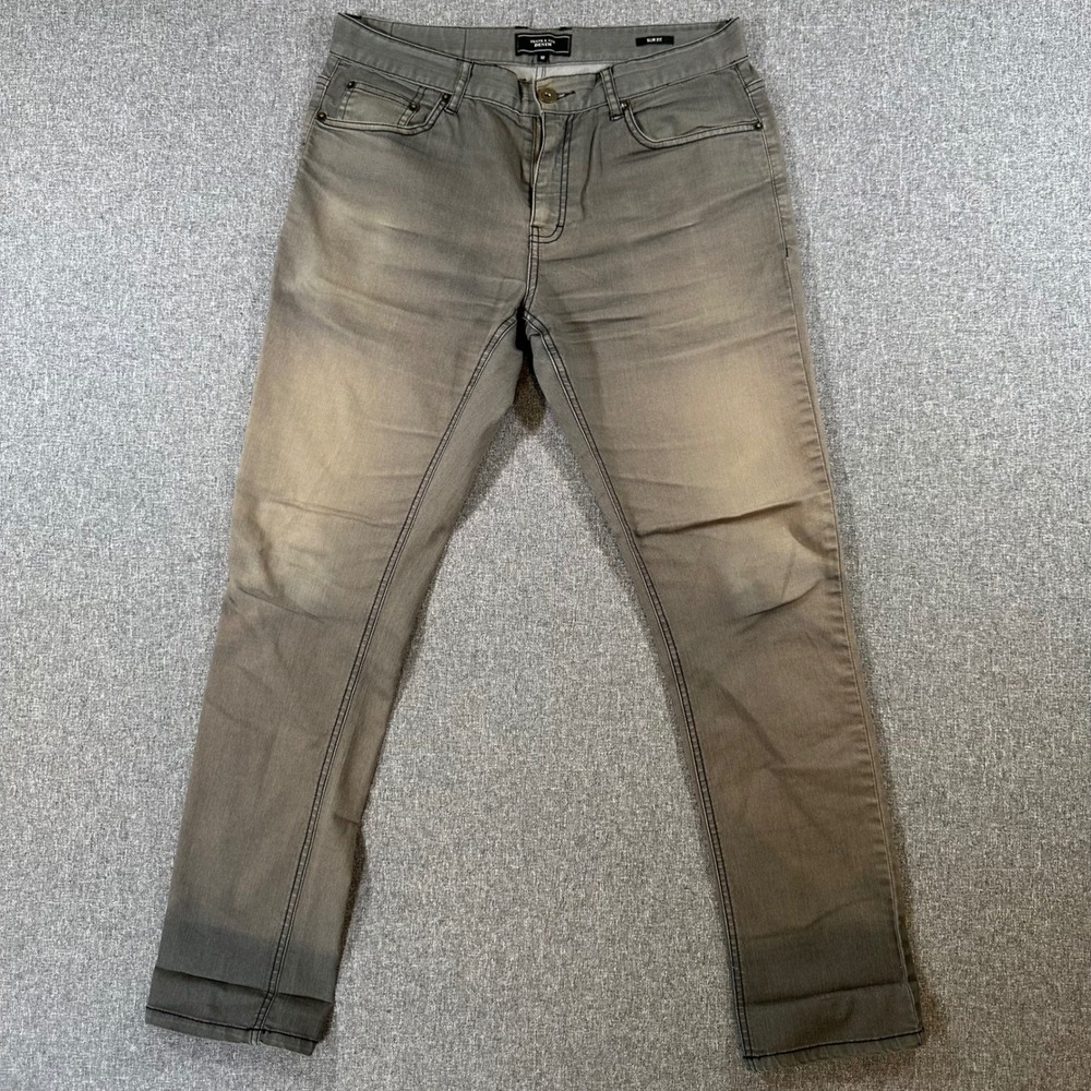 Frank & Oak Denim Mens Slim Fit Jeans Gray Cotton Stretch Size 32x30 Pants